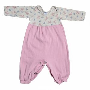 VINTAGE Carter's USA Baby Pink White Floral Ribbon Romper 6M